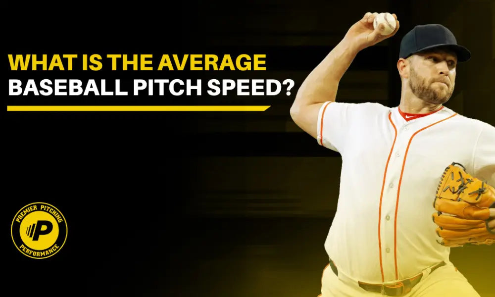 Baseball pitcher preparing to throw beside the text “What Is the Average Baseball Pitch Speed?”
