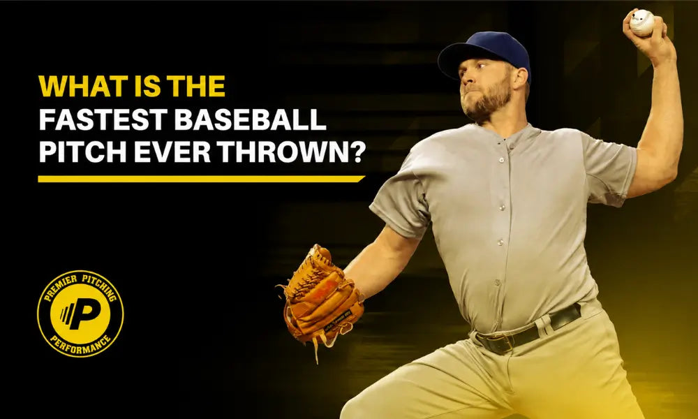 Baseball pitcher preparing to throw beside the text “What Is the Fastest Baseball Pitch Ever Thrown?”
