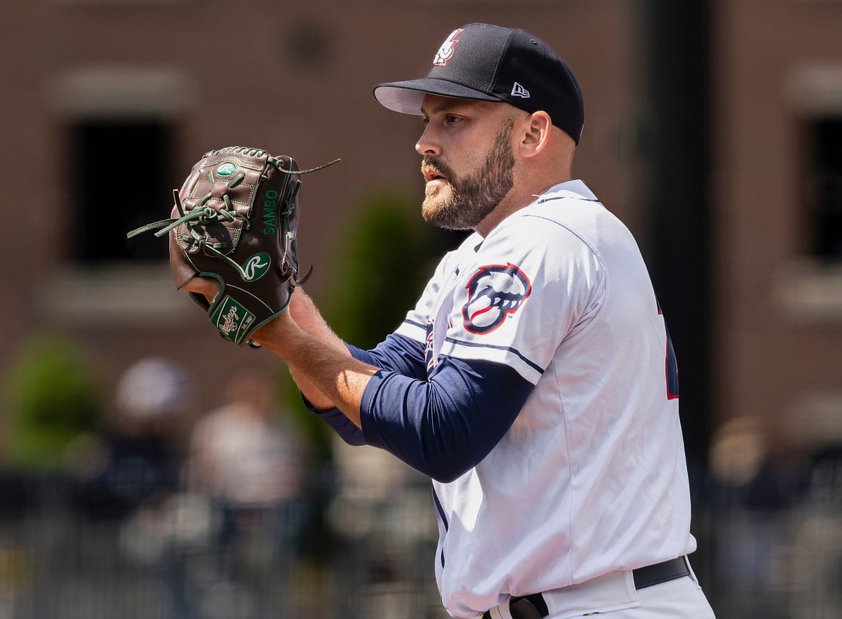 Sam Gardner, right-handed pitcher, set on the mound