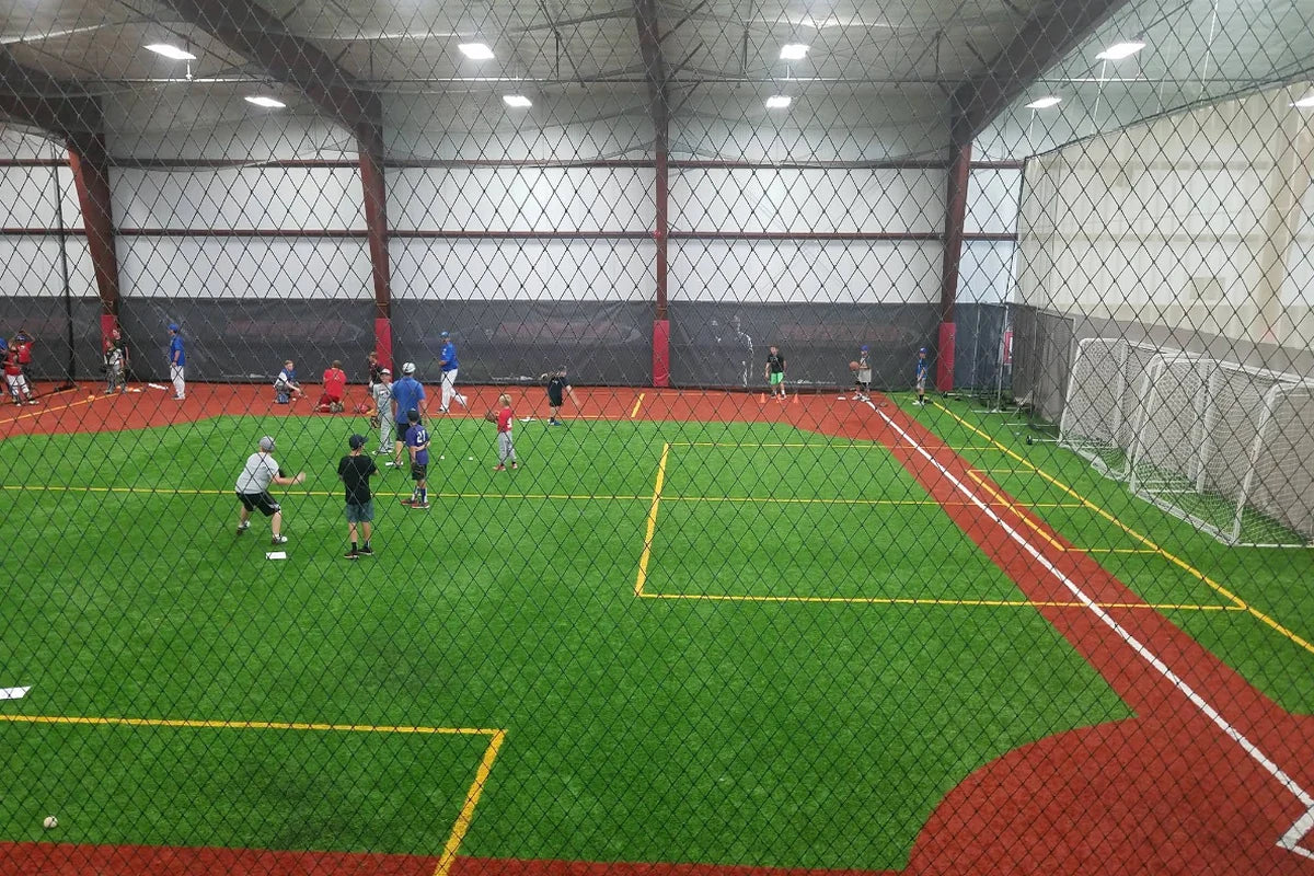 Indoor baseball field at SportsPlex West in Waukee Iowa