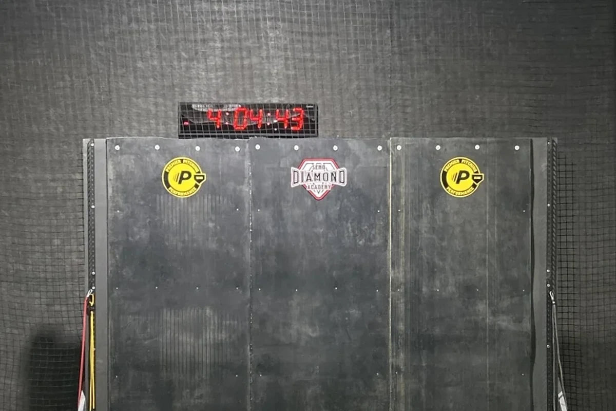 Training wall and timer area inside Premier Pitching SEMO
